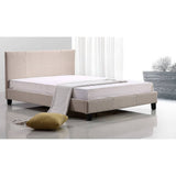 darrahopens Furniture > Bedroom Queen Linen Fabric Bed Frame Beige