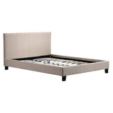 darrahopens Furniture > Bedroom Queen Linen Fabric Bed Frame Beige