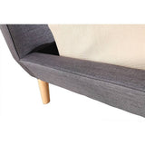 darrahopens Furniture > Bedroom Queen Linen Fabric Deluxe Bed Frame Grey