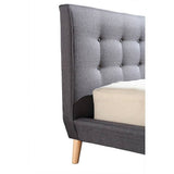 darrahopens Furniture > Bedroom Queen Linen Fabric Deluxe Bed Frame Grey