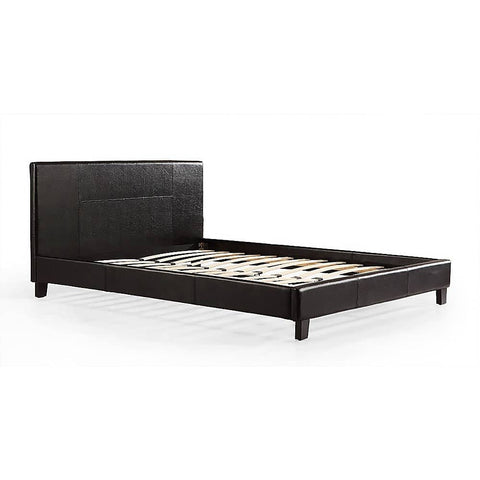 darrahopens Furniture > Bedroom Queen PU Leather Bed Frame Black