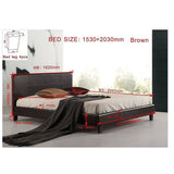 darrahopens Furniture > Bedroom Queen PU Leather Bed Frame Brown
