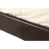 darrahopens Furniture > Bedroom Queen PU Leather Bed Frame Brown