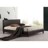 darrahopens Furniture > Bedroom Queen PU Leather Bed Frame Brown