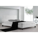 darrahopens Furniture > Bedroom Queen PU Leather Bed Frame White