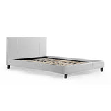 darrahopens Furniture > Bedroom Queen PU Leather Bed Frame White