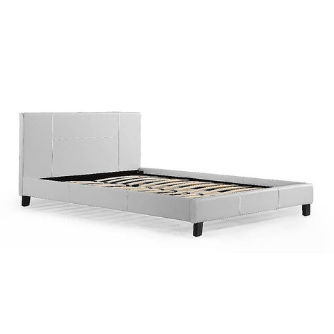 darrahopens Furniture > Bedroom Queen PU Leather Bed Frame White