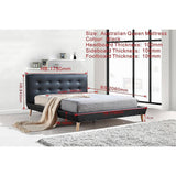 darrahopens Furniture > Bedroom Queen PU Leather Deluxe Bed Frame Black