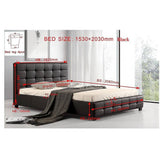 darrahopens Furniture > Bedroom Queen PU Leather Deluxe Bed Frame Black