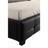darrahopens Furniture > Bedroom Queen PU Leather Deluxe Bed Frame Black