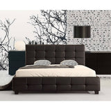 darrahopens Furniture > Bedroom Queen PU Leather Deluxe Bed Frame Black