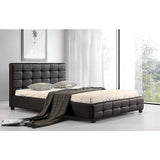 darrahopens Furniture > Bedroom Queen PU Leather Deluxe Bed Frame Black