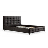 darrahopens Furniture > Bedroom Queen PU Leather Deluxe Bed Frame Black