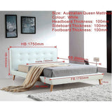 darrahopens Furniture > Bedroom Queen PU Leather Deluxe Bed Frame White