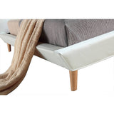 darrahopens Furniture > Bedroom Queen PU Leather Deluxe Bed Frame White