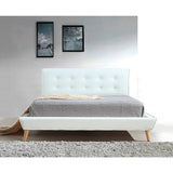 darrahopens Furniture > Bedroom Queen PU Leather Deluxe Bed Frame White