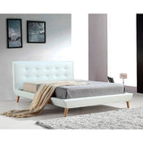 darrahopens Furniture > Bedroom Queen PU Leather Deluxe Bed Frame White