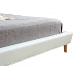 darrahopens Furniture > Bedroom Queen PU Leather Deluxe Bed Frame White