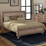 darrahopens Furniture > Bedroom Queen Size Silver Brush Bed Frame in Acacia Wood Construction