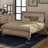 darrahopens Furniture > Bedroom Queen Size Silver Brush Bed Frame in Acacia Wood Construction