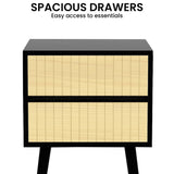 Darrahopens Furniture > Bedroom Sarantino Ivan Bedside Table Night Stand - Black/natural