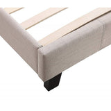 darrahopens Furniture > Bedroom Single Linen Fabric Bed Frame Beige