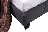 darrahopens Furniture > Bedroom Single Linen Fabric Bed Frame Grey