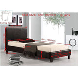 darrahopens Furniture > Bedroom Single PU Leather Bed Frame Black