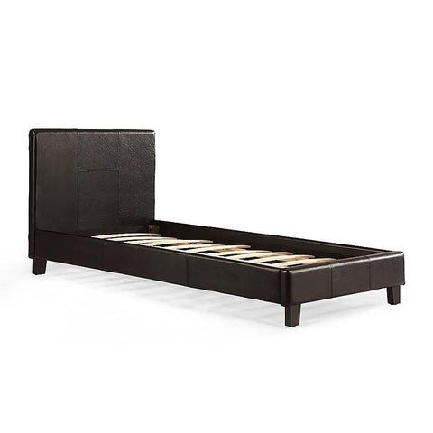 darrahopens Furniture > Bedroom Single PU Leather Bed Frame Black