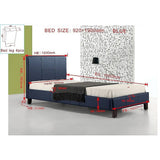 darrahopens Furniture > Bedroom Single PU Leather Bed Frame Blue