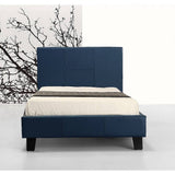 darrahopens Furniture > Bedroom Single PU Leather Bed Frame Blue