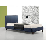 darrahopens Furniture > Bedroom Single PU Leather Bed Frame Blue