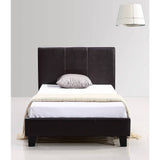 darrahopens Furniture > Bedroom Single PU Leather Bed Frame Brown