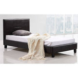 darrahopens Furniture > Bedroom Single PU Leather Bed Frame Brown