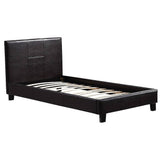 darrahopens Furniture > Bedroom Single PU Leather Bed Frame Brown