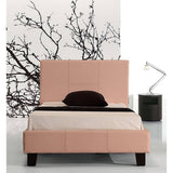 darrahopens Furniture > Bedroom Single PU Leather Bed Frame Pink