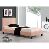 darrahopens Furniture > Bedroom Single PU Leather Bed Frame Pink