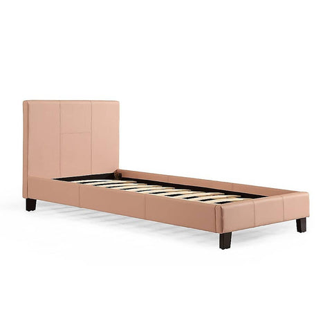 darrahopens Furniture > Bedroom Single PU Leather Bed Frame Pink