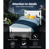 darrahopens Furniture > Bedroom Single Size Wooden Bed Frame - White