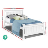 darrahopens Furniture > Bedroom Single Size Wooden Bed Frame - White