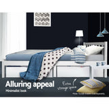darrahopens Furniture > Bedroom Single Size Wooden Bed Frame - White