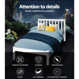darrahopens Furniture > Bedroom Single Size Wooden Bed Frame - White