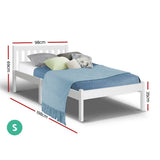 darrahopens Furniture > Bedroom Single Size Wooden Bed Frame - White