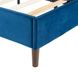 Darrahopens Furniture > Bedroom Velvet Blue Bed Frame – Queen