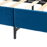 Darrahopens Furniture > Bedroom Velvet Blue Bed Frame – Queen