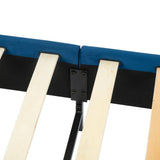 Darrahopens Furniture > Bedroom Velvet Blue Bed Frame – Queen