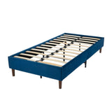 Darrahopens Furniture > Bedroom Velvet Blue Bed Frame – Queen