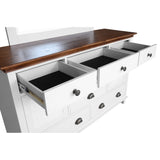 Darrahopens Furniture > Bedroom Virginia Dresser 7 Chest of Drawers Solid Wood Tallboy Cabinet - White