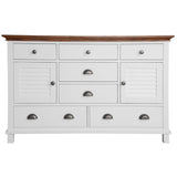 Darrahopens Furniture > Bedroom Virginia Dresser Mirror 7 Chest of Drawers Solid Wood Tallboy Cabinet - White