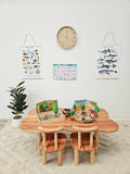 Darrahopens Furniture Child hardwood cloud table with 4 chairs